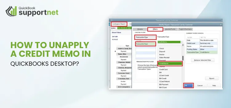 Unapply a Credit Memo in QuickBooks