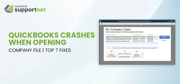 QuickBooks Crashes When Opening Company File