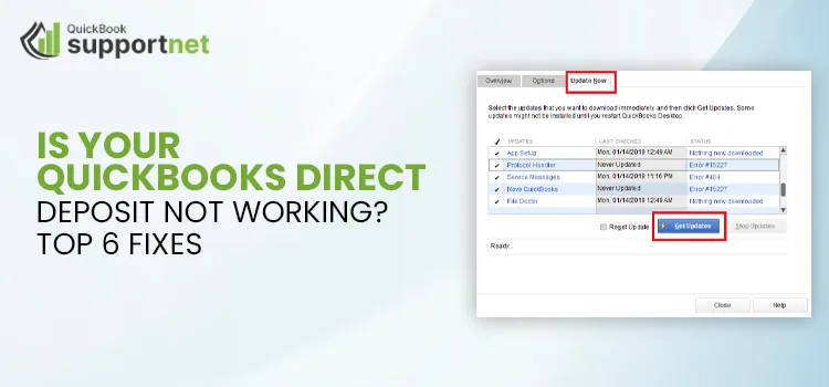 QuickBooks Direct Deposit Not Working